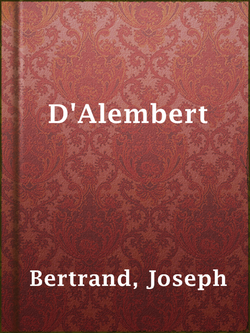 Title details for D'Alembert by Joseph Bertrand - Available
